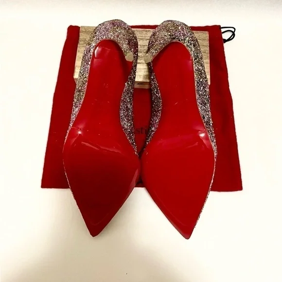 Christian Louboutin Pigalle Follies 100mm. Multi glitter speccio EU 40 - Picture 6 of 7